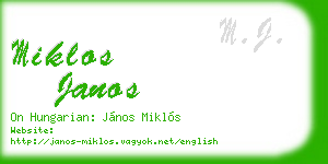 miklos janos business card